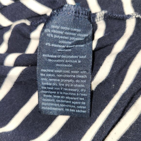 Tommy Hilfiger Women's M Blue White Striped Long Sleeve Pullover Knit Top  2304 - Picture 5 of 8